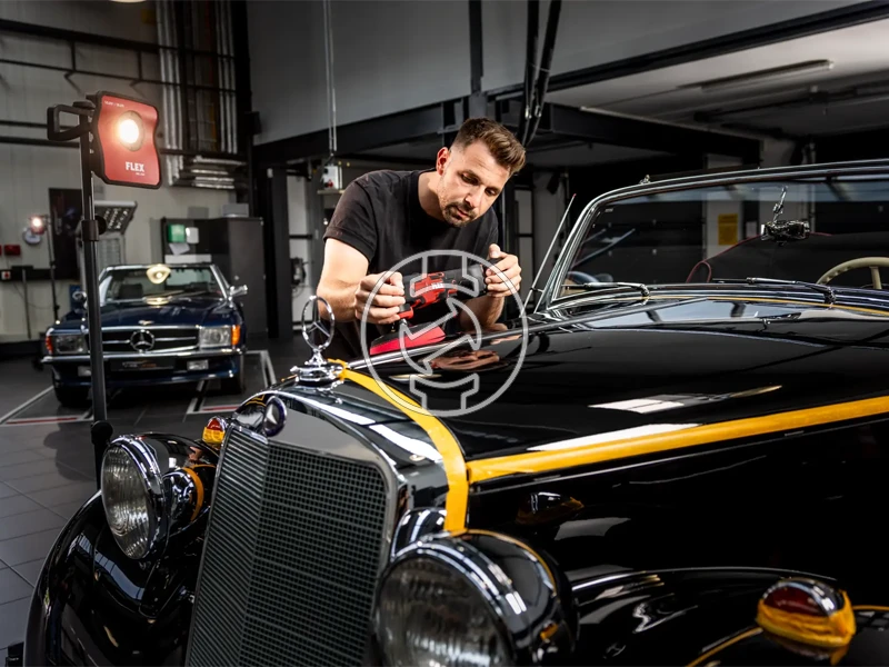 Flex PE 150 akkus polírozógép | 2 x 5 Ah akku + töltő