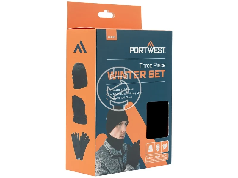 Kép: Portwest B035 teli sapka fekete_1.webp