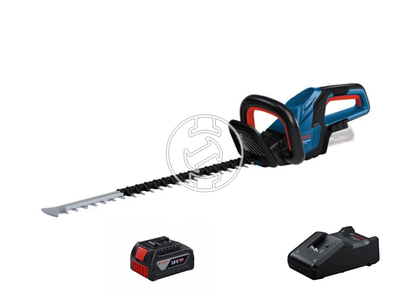 Bosch GHE 18V-60 akkus sövényvágó 1x 4.0Ah GBA akku, 1x 18V-40 töltő