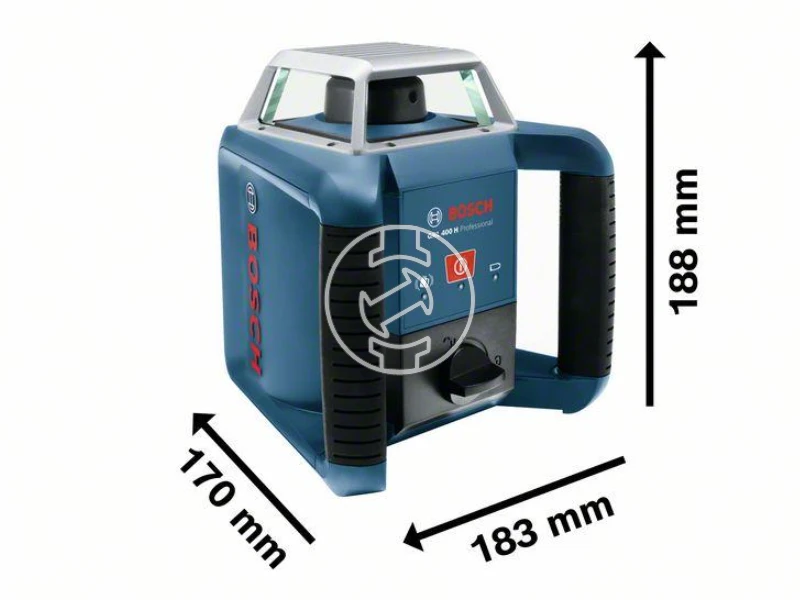 Bosch GRL 400 H forgólézer Hatósugár: 0 - 10 m/0 - 200 m | 3 x elem + elemadapter | Kofferben