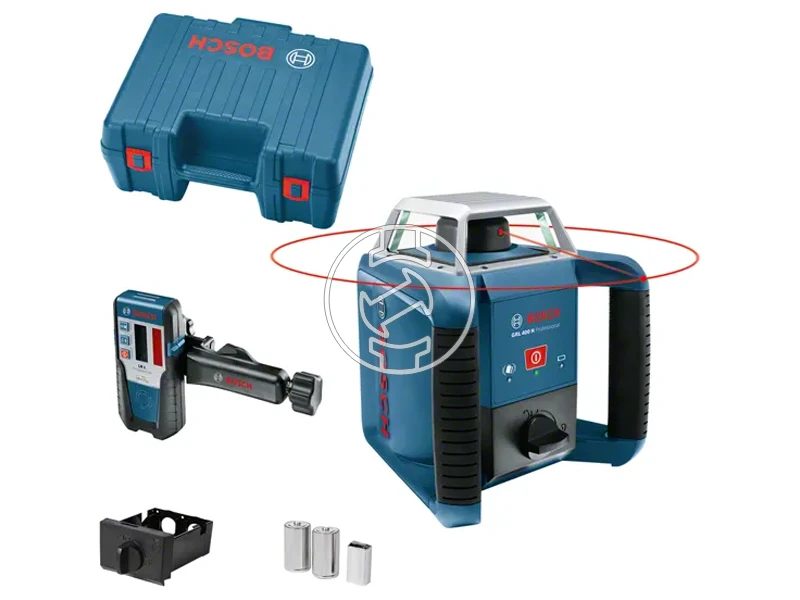 Bosch GRL 400 H forgólézer Hatósugár: 0 - 10 m/0 - 200 m | 3 x elem + elemadapter | Kofferben