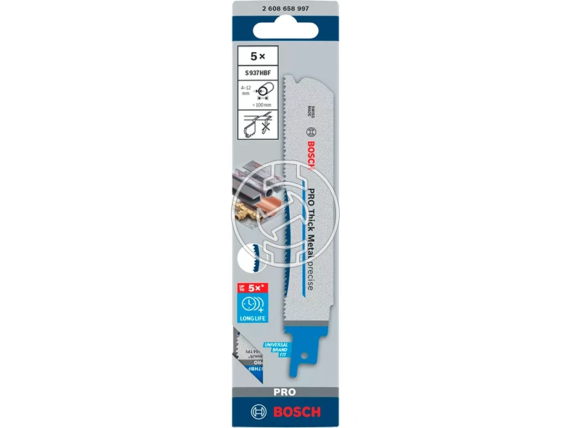 Bosch PRO Thick Metal S937HBF orrfűrészlap fémhez 1,1 x 25 x 150 mm, 5 db