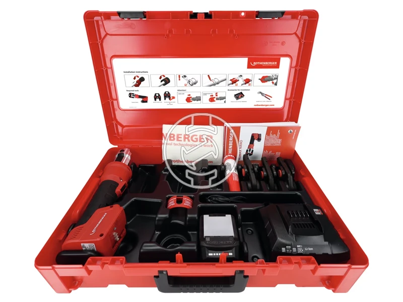 Rothenberger ROMAX NANO Akkus csőprés iJAW Set SV, 15–22–28 mm, 1× 2 Ah CAS