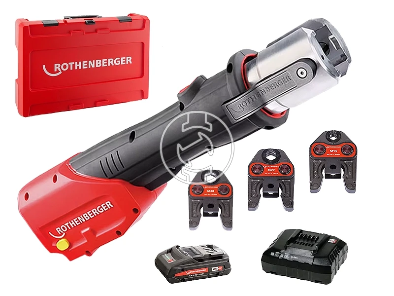 Rothenberger ROMAX 4000 M 15-22-28 akkus csőprés Standard | 18 V | 12 - 108 mm | 34 kN | Szénkefés | 1 x 4 Ah akku + töltő | Rocase-ben