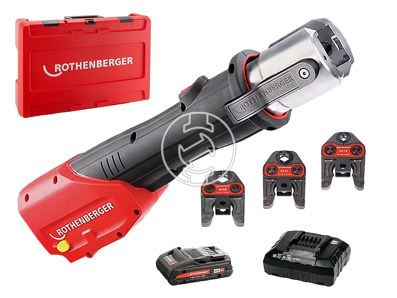 Rothenberger ROMAX 4000 SV 15-22-28 akkus csőprés Standard | 18 V | 12 - 108 mm | 34 kN | Szénkefés | 1 x 4 Ah akku + töltő | Rocase-ben