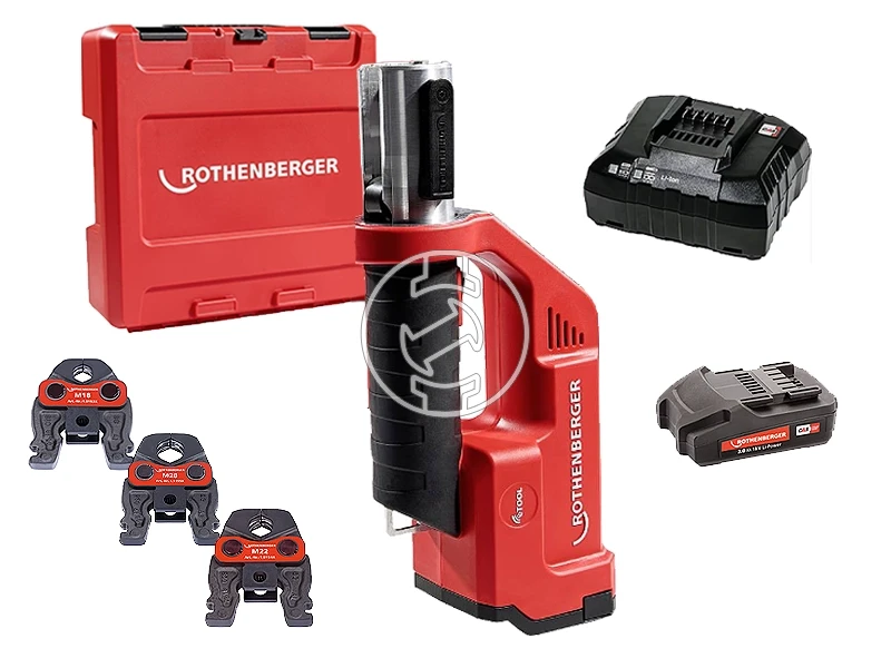 Rothenberger ROMAX COMTT PB-SET akkus csőprés Compact | 18 V | 12 - 40 mm | 21 kN | Szénkefés | 1 x 2 Ah akku + töltő | Rocase-ben