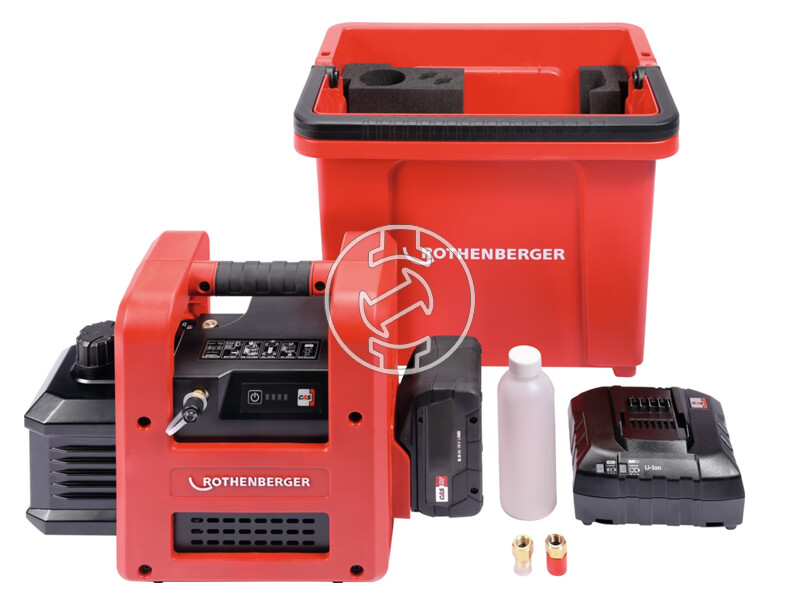 Rothenberger Roairvac R32 5.0 CL akkus vákuumszivattyú 18 V | 142 l/perc | Szénkefementes | 1 x 8 Ah akku + töltő