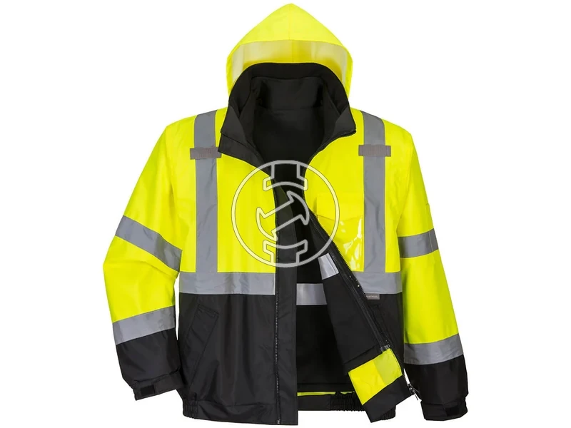 Kép: S365 - Hi-Vis Premium 3 az 1-ben bomberdzseki sarga fekete XL_0.webp