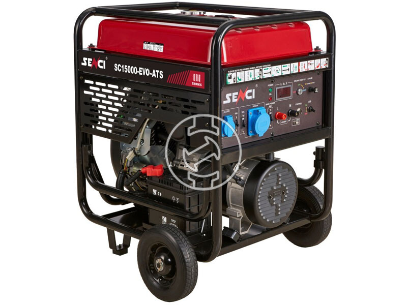 Senci SC-15000EVO-ATS benzines egyfázisú aggregátor