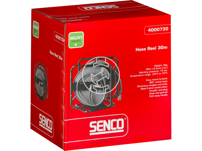 Senco 30 m tömlődob sűrített levegőtömlővel 4000730