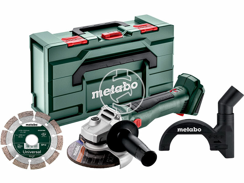 Set W 18 L BL 9-125 (metaBOX 165 L, diamond cutting disc 125x22,23 mm, clip)