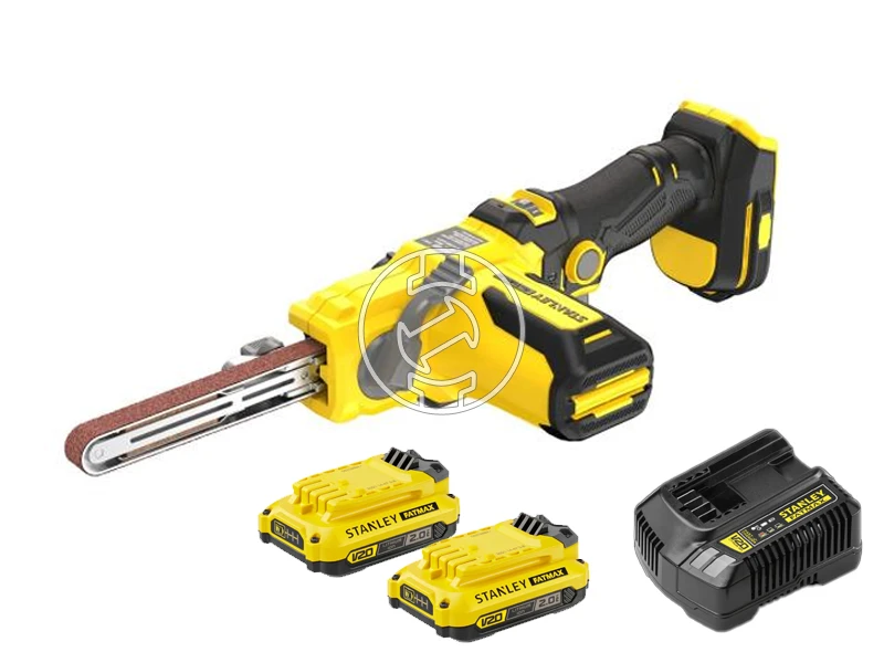 Stanley SFMCE210D2K-QW akkus szalagcsiszoló V20, 2 x 2.0 Ah