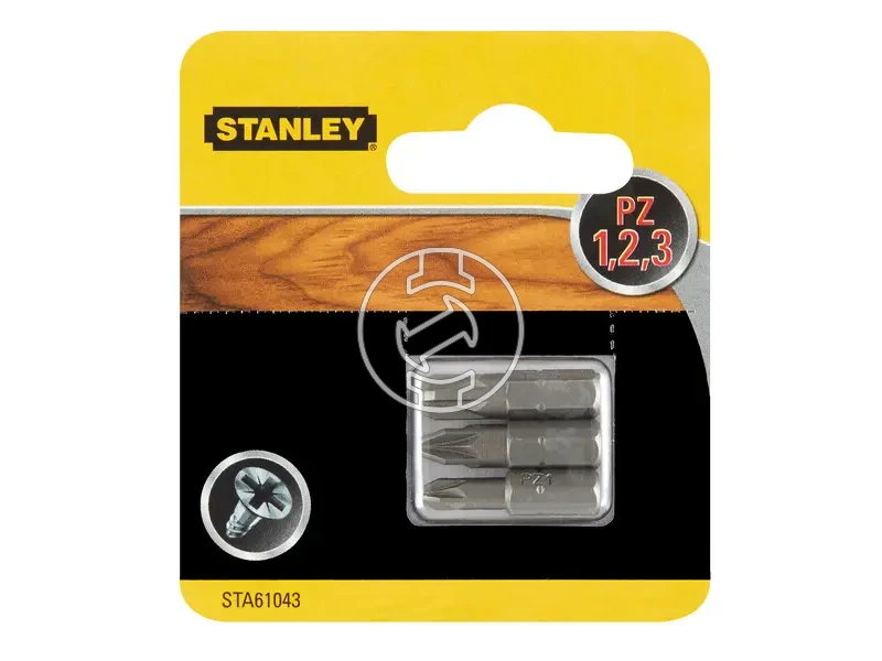 Stanley pozidrive behajtóbit PZ1, PZ2, PZ3 | 25 mm | 1/4 inch, 6,35 mm