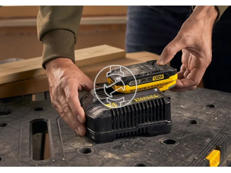 Kép: Stanley SFMCB12D2-QW akkumulator es tolto szett 20V MAX 2 x 2.0Ah_3.webp