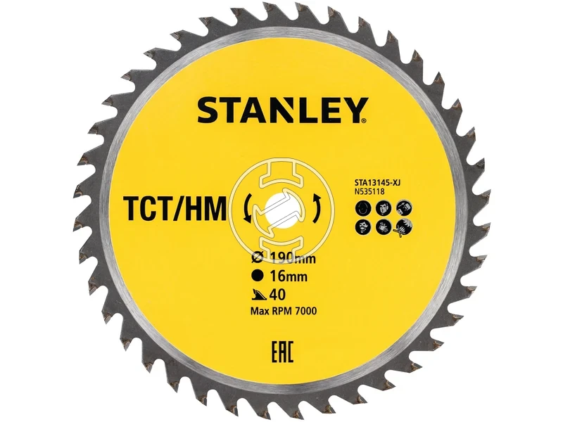 Kép: Stanley STA13145-XJ korfureszlap 190 x 16 x 40T_0.webp
