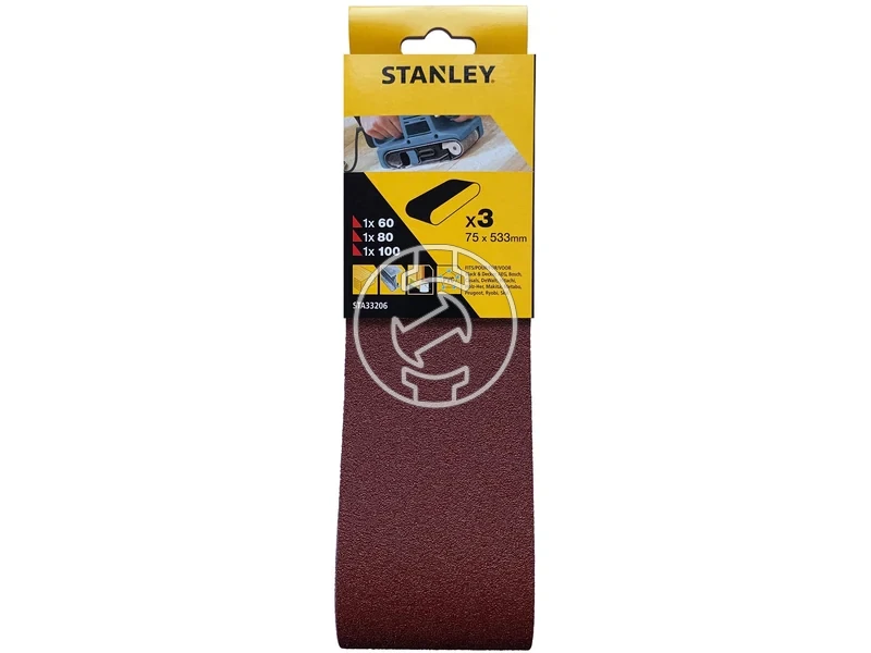 Kép: Stanley vegtelenitett csiszoloszalag 75 x 533 mm 3db_1.webp