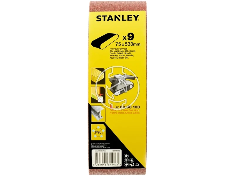 Kép: Stanley vegtelenitett csiszoloszalag 75 x 533 mm 9 db_1.webp