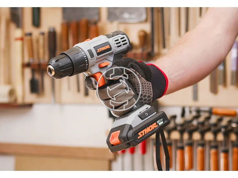 Kép: Sthor 78082 akkus furocsavarozo tokmanyos 20 V 26 Nm 2 x 2 Ah akku tolto.webp