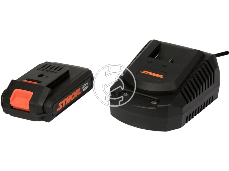 Kép: Sthor 78097 akkus gep szett 20 V sarokcsiszolo furocsavarozo 2 Ah akku tolto.webp