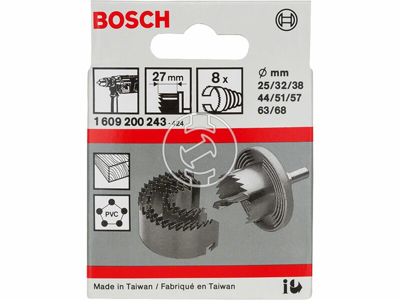 Szénacél körkivágó készlet fához (8 db)