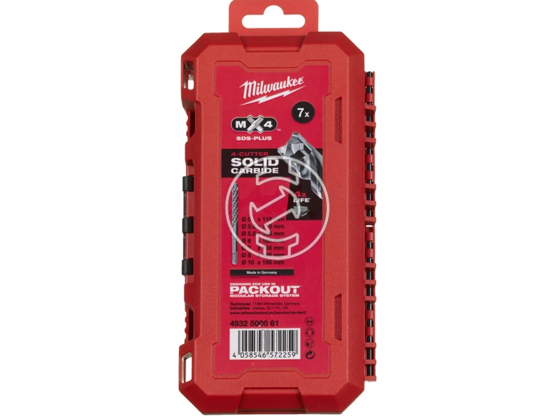 Milwaukee sDS-Plus fúrószár készlet 7 részes