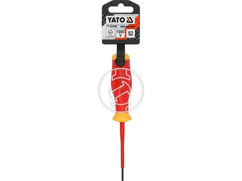 Kép: Szigetelt extra vekony lapos hornyolt csavarhuzo 25 75 mm.webp