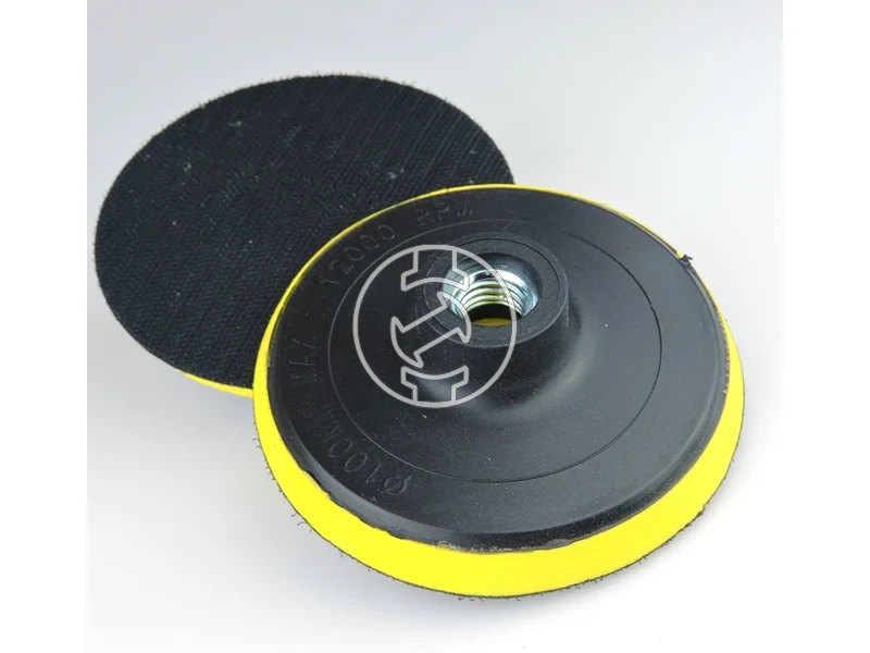 Kép: Tepozaras szivacsos gumitanyer 100mm x M14 fibertarcsahoz sarga.webp