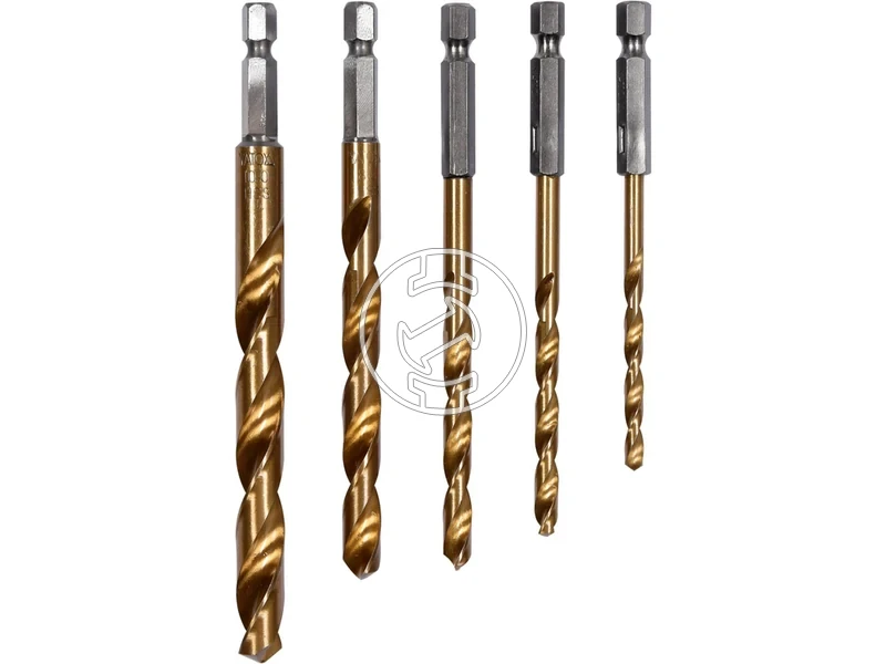 Kép: TiN bevonatu HSS femfuroszar keszlet 5 reszes 410 mm HEX hatszogletu szar.webp