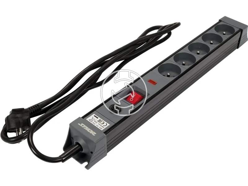 Kép: Tulfeszultsegvedett foldelt eloszto 5 aljzat 3 m kabel.webp