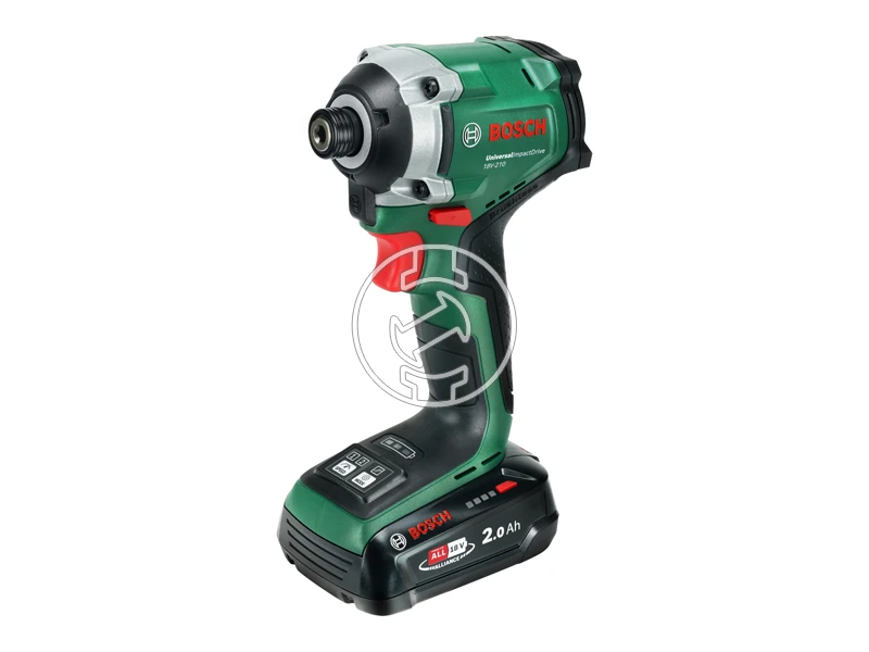Bosch UniversalImpactDrive 18V-210 akkus ütvecsavarozó bitbefogással 1x 2,0Ah, AL18V-20, hordtáska