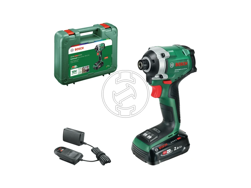 Bosch UniversalImpactDrive 18V-210 akkus ütvecsavarozó bitbefogással 1x 2,0Ah, AL18V-20, hordtáska