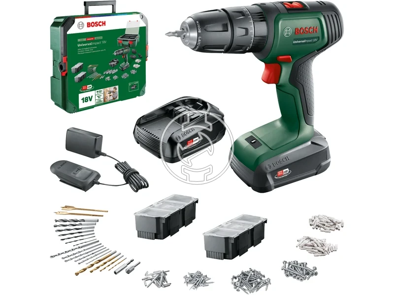 Kép: UniversalImpact 18V Akkus utvefuro-csavarozo 2x15 Ah akkuval AL 1810 CV totovel 241db-os tartozekszettel Systembox-ban.webp