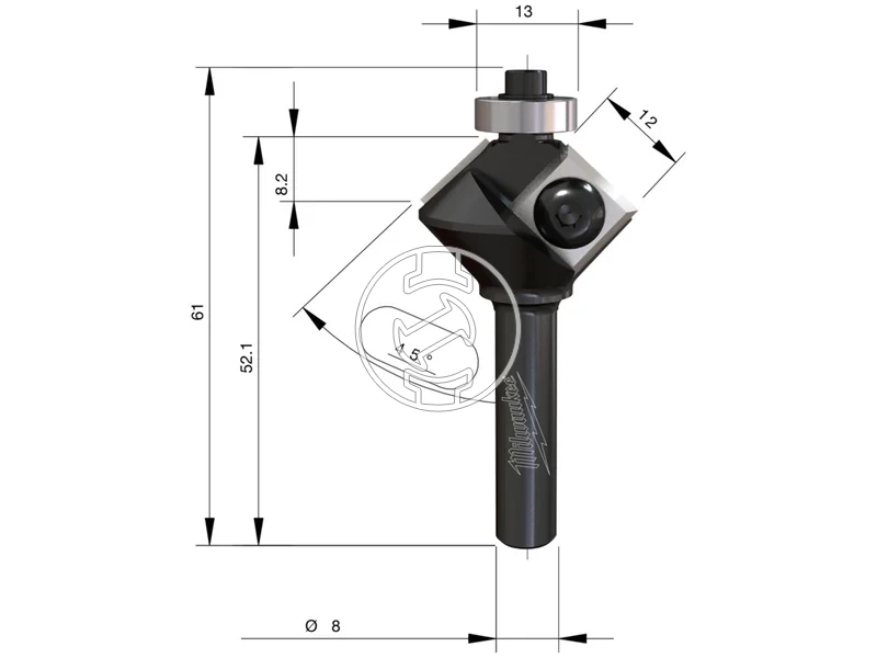 Kép: Valtolapkas Szogmaro 45 S8 also csapaggyal 2960 mm-1 db.webp