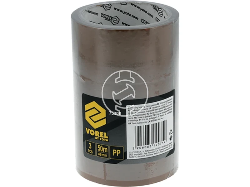 Kép: Vorel barna ragasztoszalag 48 mm x 50 m 3 db_2.webp