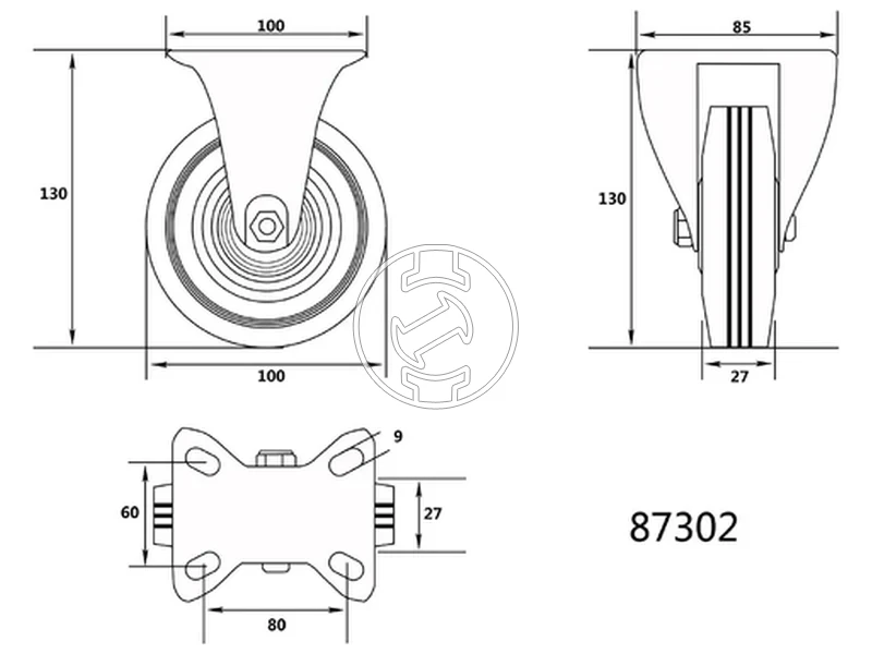 Kép: Vorel ipari kerek 100 mm 60 kg_1.webp