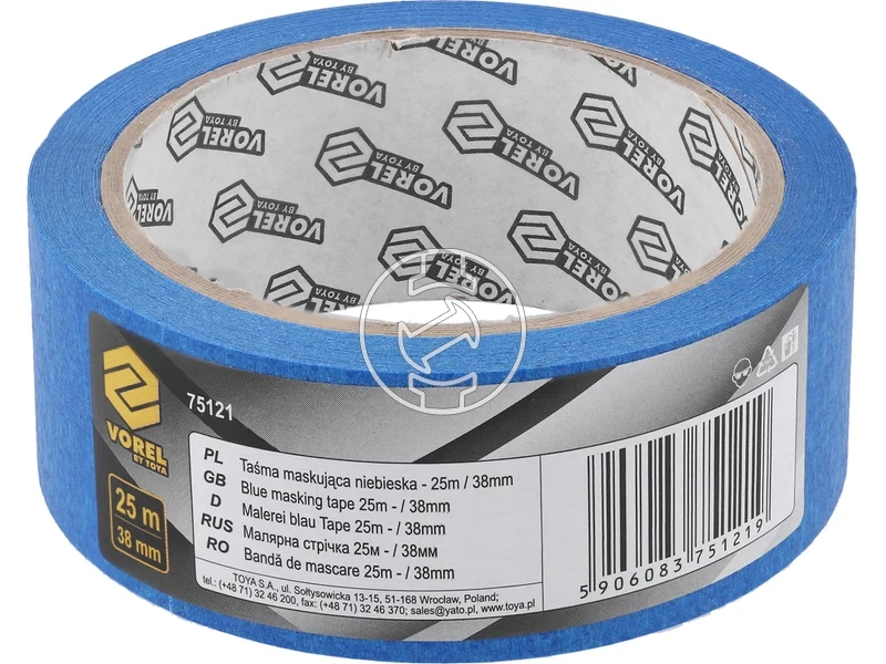 Kép: Vorel maszkoloszalag kek 38 mm x 25 m.webp