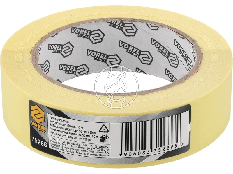 Kép: Vorel maszkoloszalag sarga 30 mm x 50 m.webp