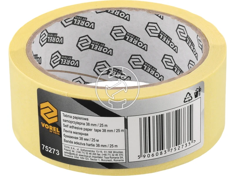 Kép: Vorel maszkoloszalag sarga 38 mm x 25 m.webp