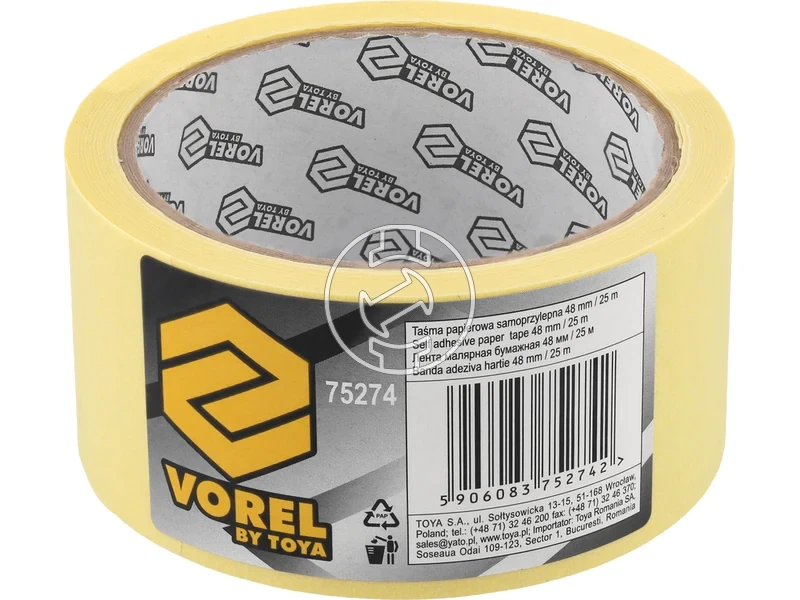 Kép: Vorel maszkoloszalag sarga 48 mm x 25 m.webp