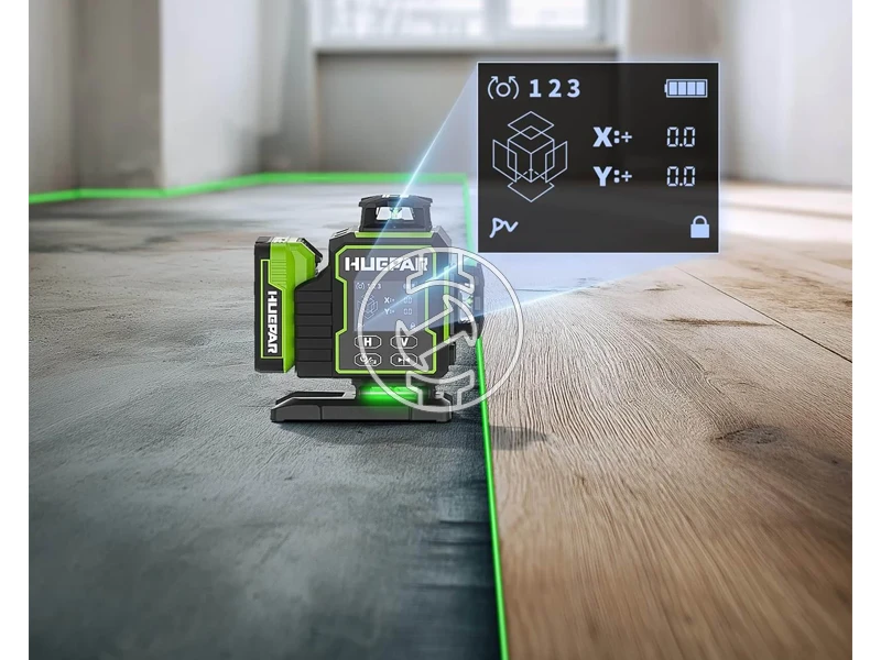 Huepar W04CG Zöld vonallézer Hatósugár: 0 - 40 m