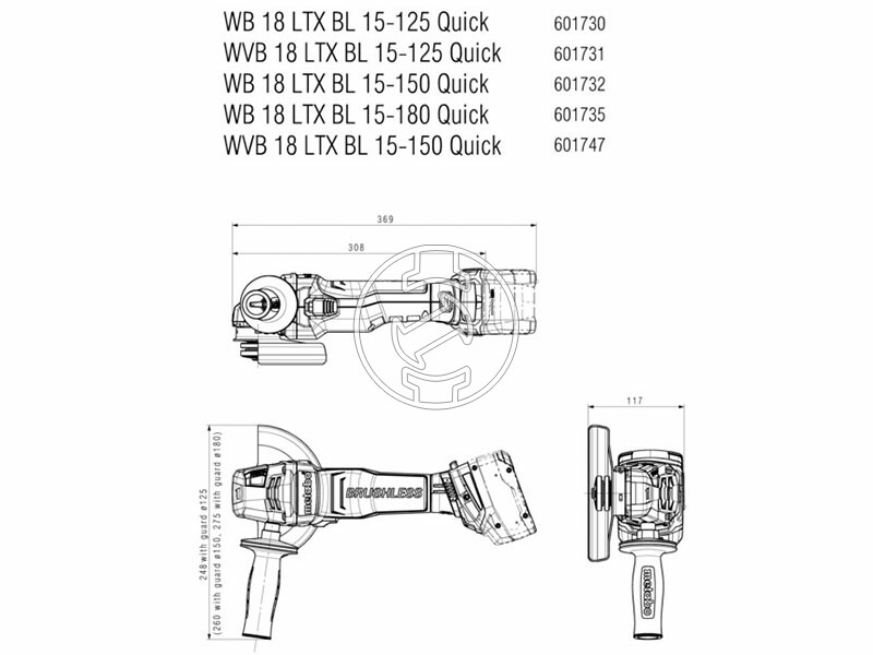 WB 18 LTX BL 15-125 Quick * Akku-WS TV00