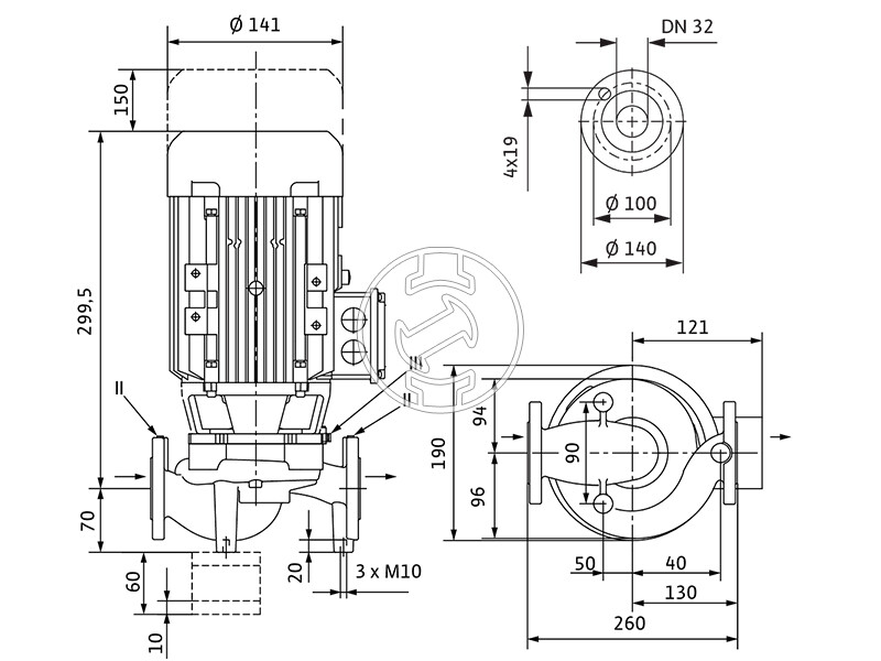 Wilo IPL 32/95-0,55/2 keringető szivattyú
