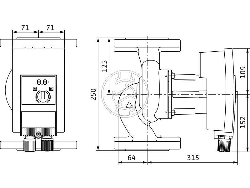 Wilo Yonos MAXO 40/0,5-12 PN6/10 keringető szivattyú