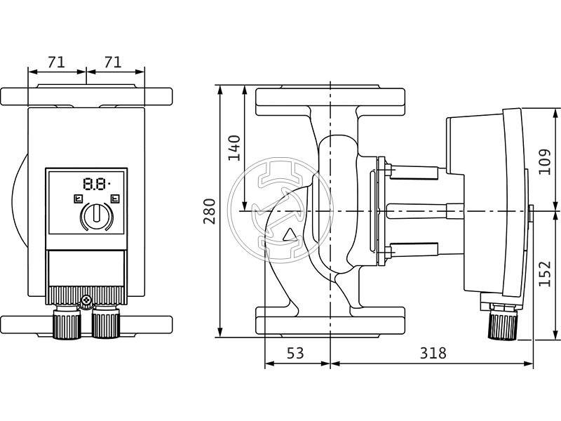 Wilo Yonos MAXO 50/0,5-12 PN6/10 keringető szivattyú