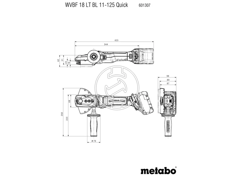 Kép: WVBF 18 LT BL 11-125 Quick 601307840 Akkus laposfeju sarokcsiszolo.webp