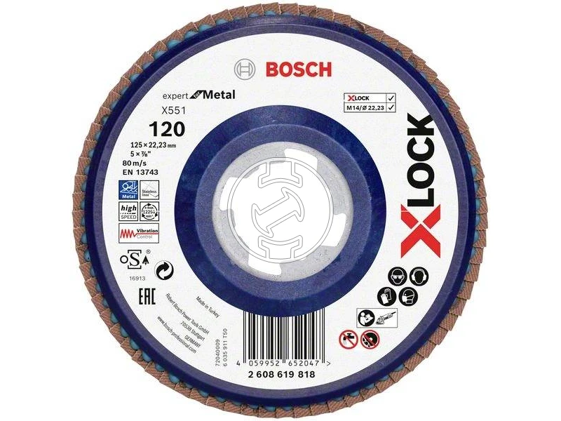 X-Lock X551 Legyezőt. 125mm G120 egyenes