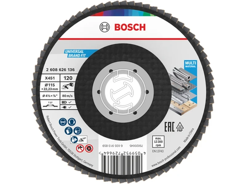 Kép: X451 Legyezotarcsa 115 T27 G120 1db.webp