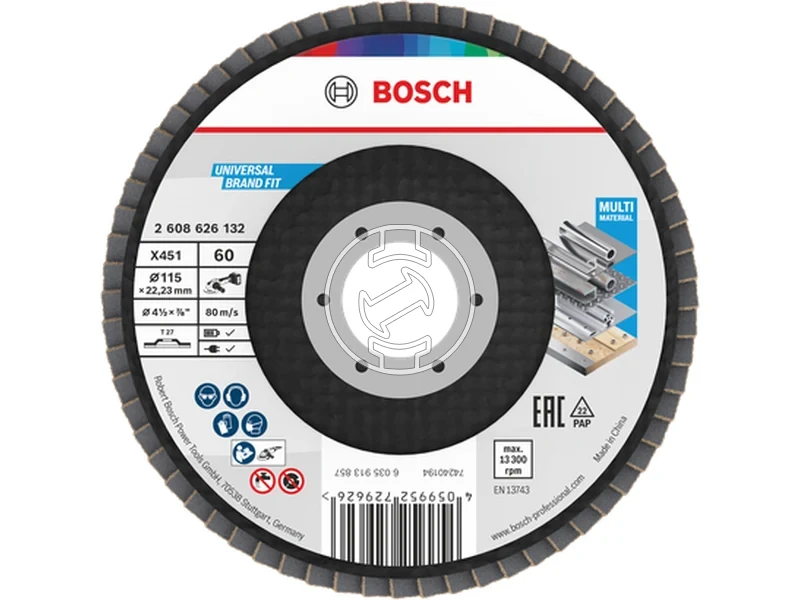 Kép: X451 Legyezotarcsa 115 T27 G60 1db.webp