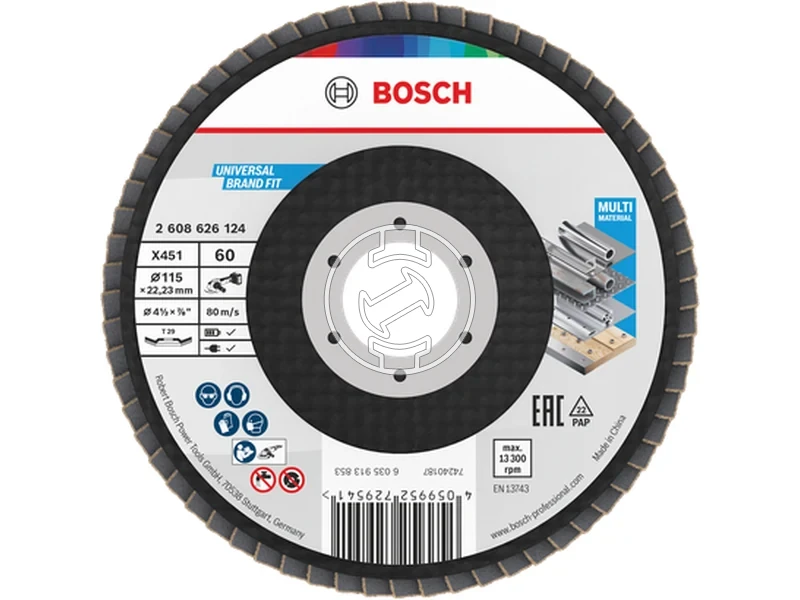 Kép: X451 Legyezotarcsa 115 T29 G60 1db.webp