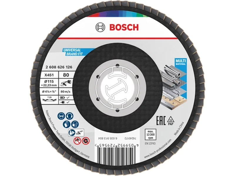 Kép: X451 Legyezotarcsa 115 T29 G80 1db.webp